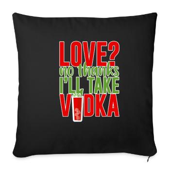 Amour, non merci, je vais prendre de la vodka 2 - Housse de coussin décorative 45 x 45 cm - noir - Devant