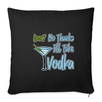 Amour, non merci, je vais prendre de la vodka 4 - Housse de coussin décorative 45 x 45 cm - noir - Devant