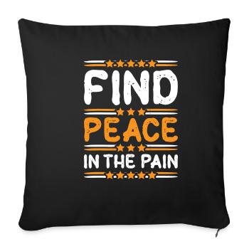 Trouver la paix dans la douleur 13 - Housse de coussin décorative 45 x 45 cm - noir - Devant