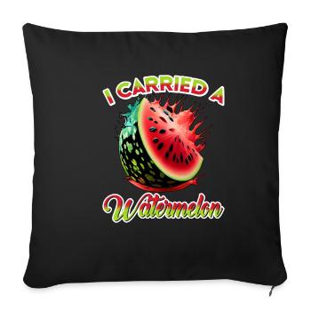 J’ai porté une pastèque 16 - Housse de coussin décorative 45 x 45 cm - noir - Devant