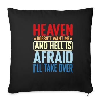 Le ciel ne veut pas de moi et l’enfer a peur 2 - Housse de coussin décorative 45 x 45 cm - noir - Devant