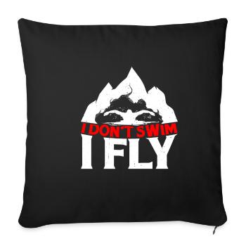 Je ne nage pas je vole 2 - Housse de coussin décorative 45 x 45 cm - noir - Devant