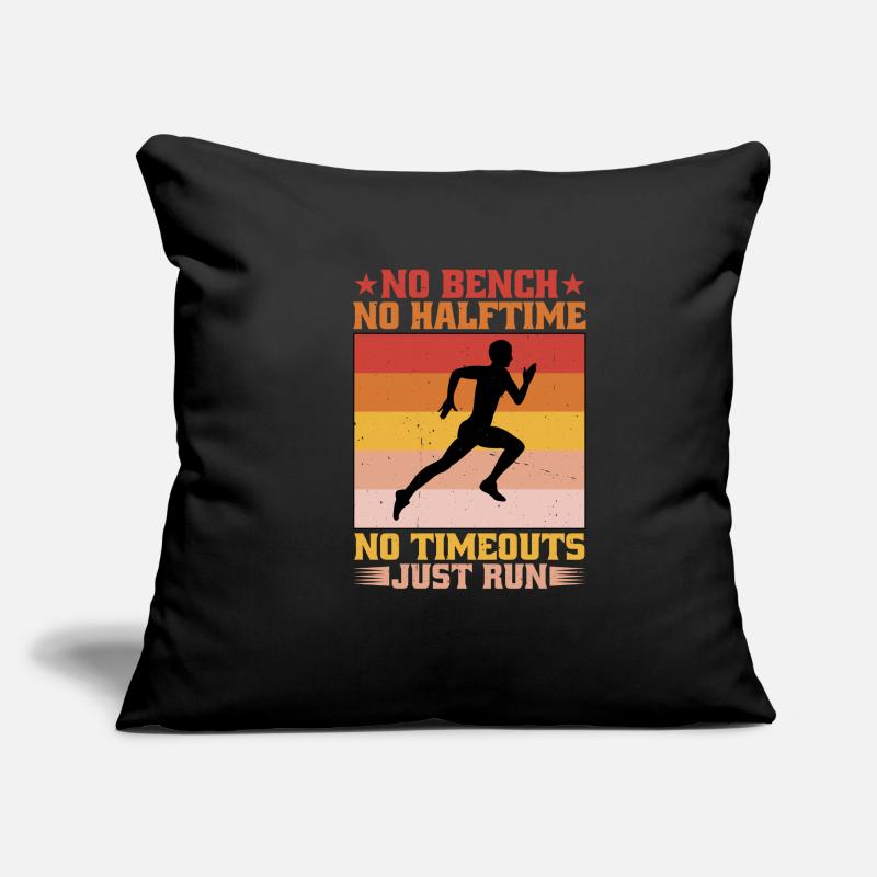 Pas de banc Pas de mi-temps Pas de temps mort juste courir Housse de coussin décorative 45 x 45 cm