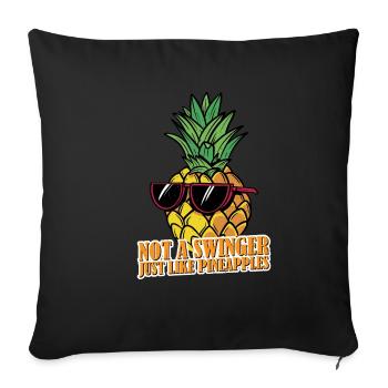 Pas un échangiste, tout comme les ananas 3 - Housse de coussin décorative 45 x 45 cm - noir - Devant