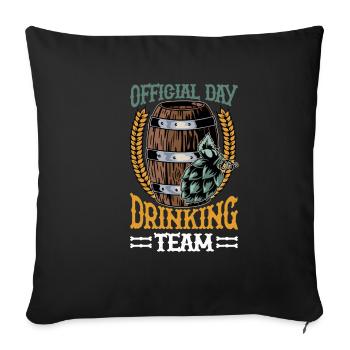 Équipe officielle de la journée de consommation d’alcool - Housse de coussin décorative 45 x 45 cm - noir - Devant