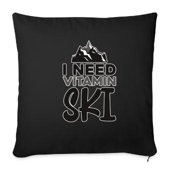 I Need Vitamin Ski 2 - Sofa pillowcase 17,3'' x 17,3'' (45 x 45 cm) - black - Front