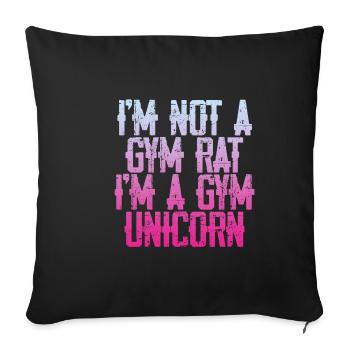 I'm Not A Gym Rat I'm A Gym Unicorn 3 - Sofa pillowcase 17,3'' x 17,3'' (45 x 45 cm) - black - Front