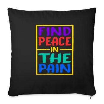 Trouver la paix dans la douleur 15 - Housse de coussin décorative 45 x 45 cm - noir - Devant
