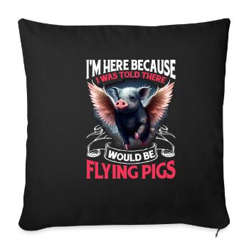On m’a dit qu’il y aurait des cochons volants 2157 - Housse de coussin décorative 45 x 45 cm - noir - Devant