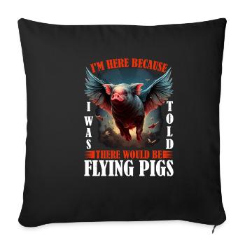 On m’a dit qu’il y aurait des cochons volants 2257 - Housse de coussin décorative 45 x 45 cm - noir - Devant