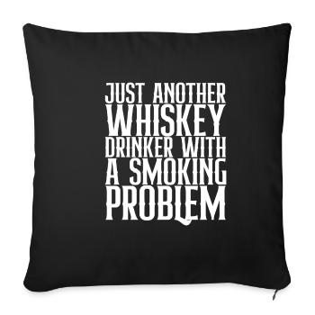 Juste un autre buveur de whisky avec un problème de tabagisme - Housse de coussin décorative 45 x 45 cm - noir - Devant