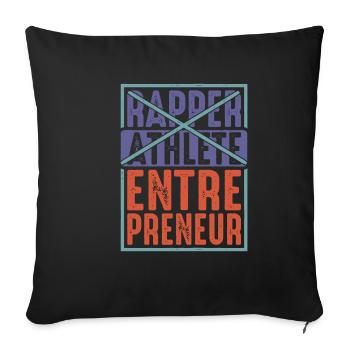 Rappeur Athlète Entrepreneur 36 - Housse de coussin décorative 45 x 45 cm - noir - Devant