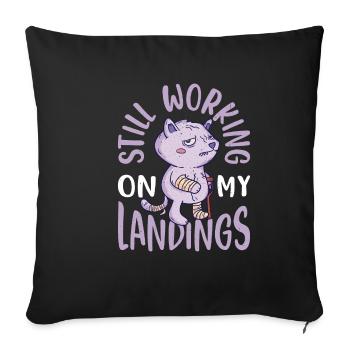 Toujours en train de travailler sur mes atterrissages 4 - Housse de coussin décorative 45 x 45 cm - noir - Devant