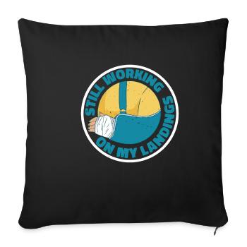 Toujours en train de travailler sur mes atterrissages 6 - Housse de coussin décorative 45 x 45 cm - noir - Devant