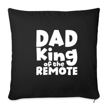 Dad King Of The Remote - Sofa pillowcase 17,3'' x 17,3'' (45 x 45 cm) - black - Front