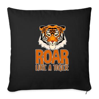 Rugir comme un tigre 4 - Housse de coussin décorative 45 x 45 cm - noir - Devant