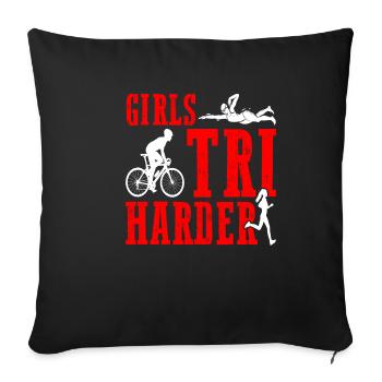 Girls Tri Harder 5 - Sofakissenbezug 45 x 45 cm - Schwarz - Vorne