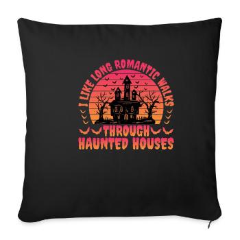 J’aime les longues promenades romantiques à travers les maisons hantées3 - Housse de coussin décorative 45 x 45 cm - noir - Devant
