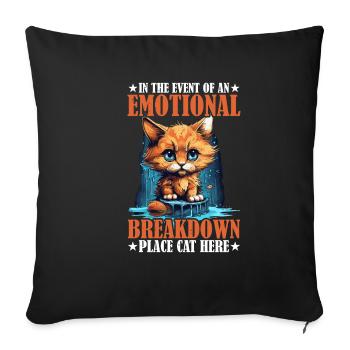 Event Of An Emotional Breakdown, Place Cat Here 4 - Sofakissenbezug 45 x 45 cm - Schwarz - Vorne