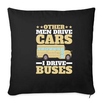 Other Men Drive Cars I Drive Buses 2 - Sofa pillowcase 17,3'' x 17,3'' (45 x 45 cm) - black - Front