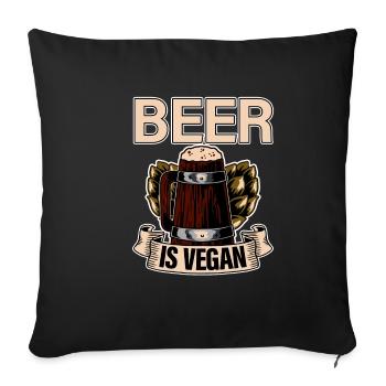 Beer Is Vegan 2 - Sofa pillowcase 17,3'' x 17,3'' (45 x 45 cm) - black - Front