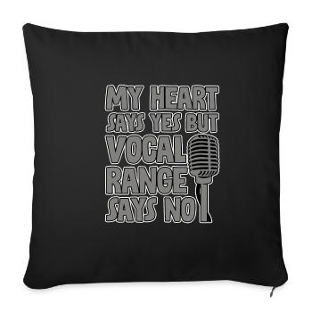 Mon cœur dit oui mais ma gamme vocale dit non 2 - Housse de coussin décorative 45 x 45 cm - noir - Devant