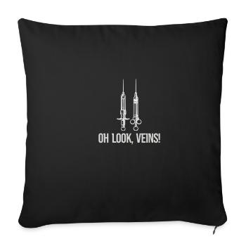 Oh look, veins! #Phlebotomist venipuncture - Sofa pillowcase 17,3'' x 17,3'' (45 x 45 cm) - black - Front