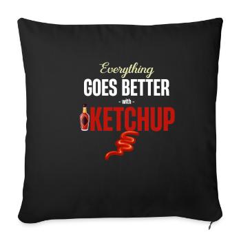 Everything goes better with ketchup mustard spices - Sofa pillowcase 17,3'' x 17,3'' (45 x 45 cm) - black - Front