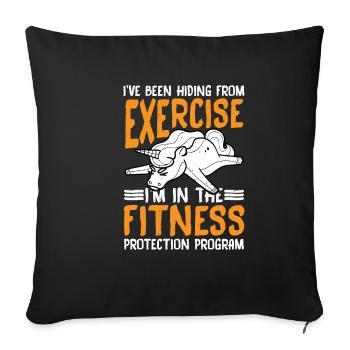 Je suis dans le programme de protection de la condition physique 2 - Housse de coussin décorative 45 x 45 cm - noir - Devant