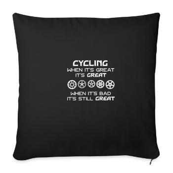 Faire du vélo quand c’est génial. C’est - Housse de coussin décorative 45 x 45 cm - noir - Devant