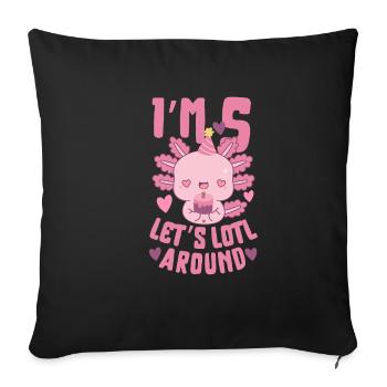 Axolotl Birthday Party - Sofa pillowcase 17,3'' x 17,3'' (45 x 45 cm) - black - Front