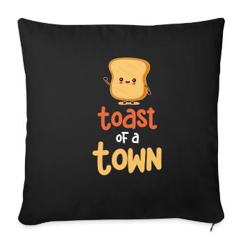 Toast Of The Town Toasted Bread Pancakes - Sofa pillowcase 17,3'' x 17,3'' (45 x 45 cm) - black - Front