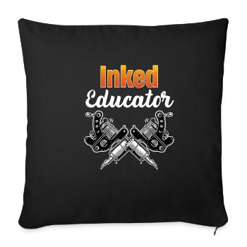 Éducateur tatoué Professeur tatoué Professeur - Housse de coussin décorative 45 x 45 cm - noir - Devant
