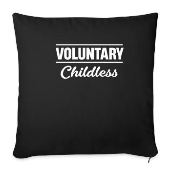 Volunteer Childless Funny Childfree - Sofa pillowcase 17,3'' x 17,3'' (45 x 45 cm) - black - Front