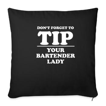 N’oubliez pas de donner de l’alcool à votre barman Lady - Housse de coussin décorative 45 x 45 cm - noir - Devant