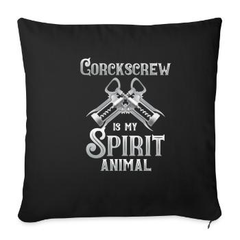 Korkenzieher Ist Mein Seelentier Sommelier - Sofakissenbezug 45 x 45 cm - Schwarz - Vorne