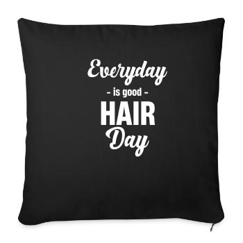 Every day is a good hair day Redhead - Sofa pillowcase 17,3'' x 17,3'' (45 x 45 cm) - black - Front