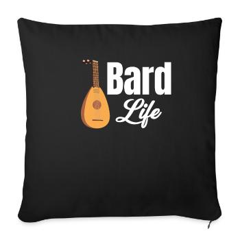 Barde Life, Joueur de luth, Musicien à cordes, Mandoliniste - Housse de coussin décorative 45 x 45 cm - noir - Devant