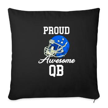 Proud Awesome Qb Quarterback Soccer Kickoff - Sofa pillowcase 17,3'' x 17,3'' (45 x 45 cm) - black - Front
