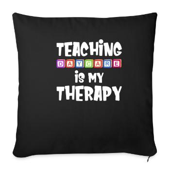 Les cours de maternelle sont mes - Housse de coussin décorative 45 x 45 cm - noir - Devant