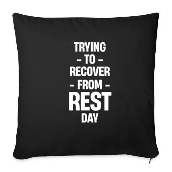 Trying to recover from rest days Fr-yay - Sofa pillowcase 17,3'' x 17,3'' (45 x 45 cm) - black - Front