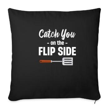 Catch You On The Flipside Spatel Wortspiele - Sofakissenbezug 45 x 45 cm - Schwarz - Vorne