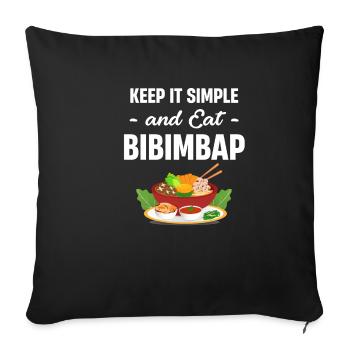 Keep It Simple Bibimpap Maki Kawaii Samgyeopsal - Sofa pillowcase 17,3'' x 17,3'' (45 x 45 cm) - black - Front