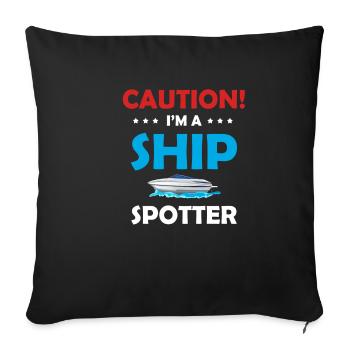 Prudence! Je suis observateur de navires, biologiste, - Housse de coussin décorative 45 x 45 cm - noir - Devant