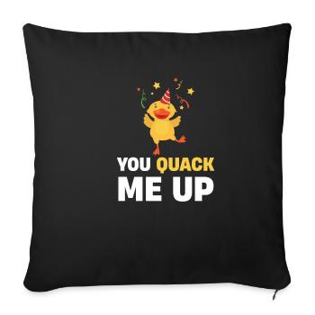 Du Quackst Mich Lustig Entenliebhaber - Sofakissenbezug 45 x 45 cm - Schwarz - Vorne