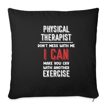 Mess with me, I can you with a - Sofa pillowcase 17,3'' x 17,3'' (45 x 45 cm) - black - Front
