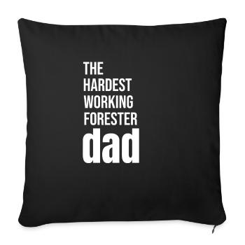 Le père forestier le plus travailleur - Housse de coussin décorative 45 x 45 cm - noir - Devant