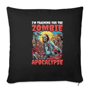 Je m’entraîne pour l’apocalypse zombie 15 - Housse de coussin décorative 45 x 45 cm - noir - Devant
