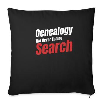 Généalogie : la recherche sans fin des historiens - Housse de coussin décorative 45 x 45 cm - noir - Devant