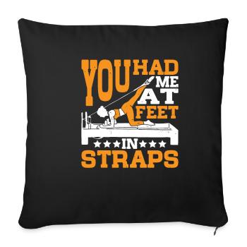 Tu m’as eu aux pieds dans les sangles 23 - Housse de coussin décorative 45 x 45 cm - noir - Devant